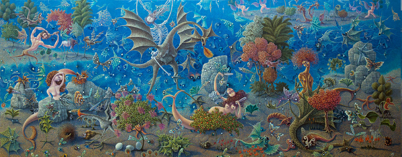 Se prepara la Isla para llegada de turistas americanos, 2015. Óleo sobre tela. 100 x 200cm