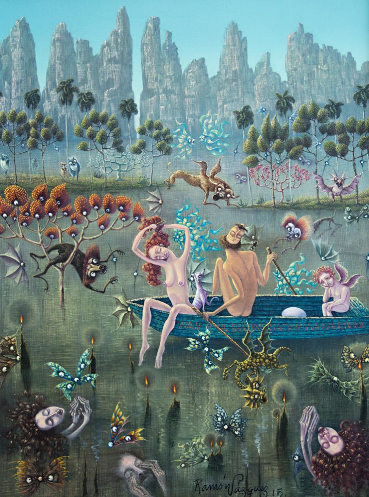 De la serie El bote de los sueños. Viaje a la reconciliación y la apertura, 2015. Óleo sobre tela. 65 x 50cm