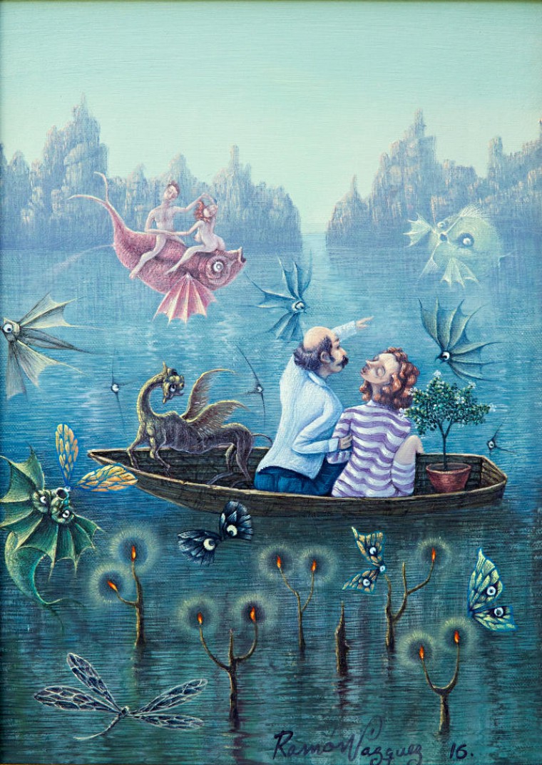 De la serie El bote de los sueños, 2016. Óleo sobre tela. 35 x 25cm