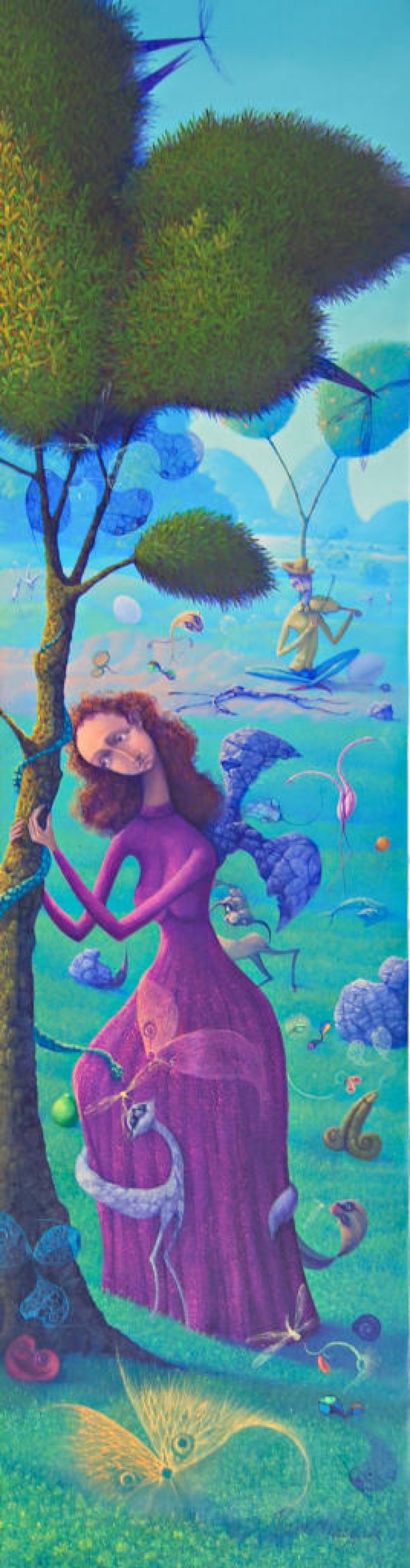 De la serie Romances de un cazador, 2009. Óleo sobre tela. 120 x 35cm