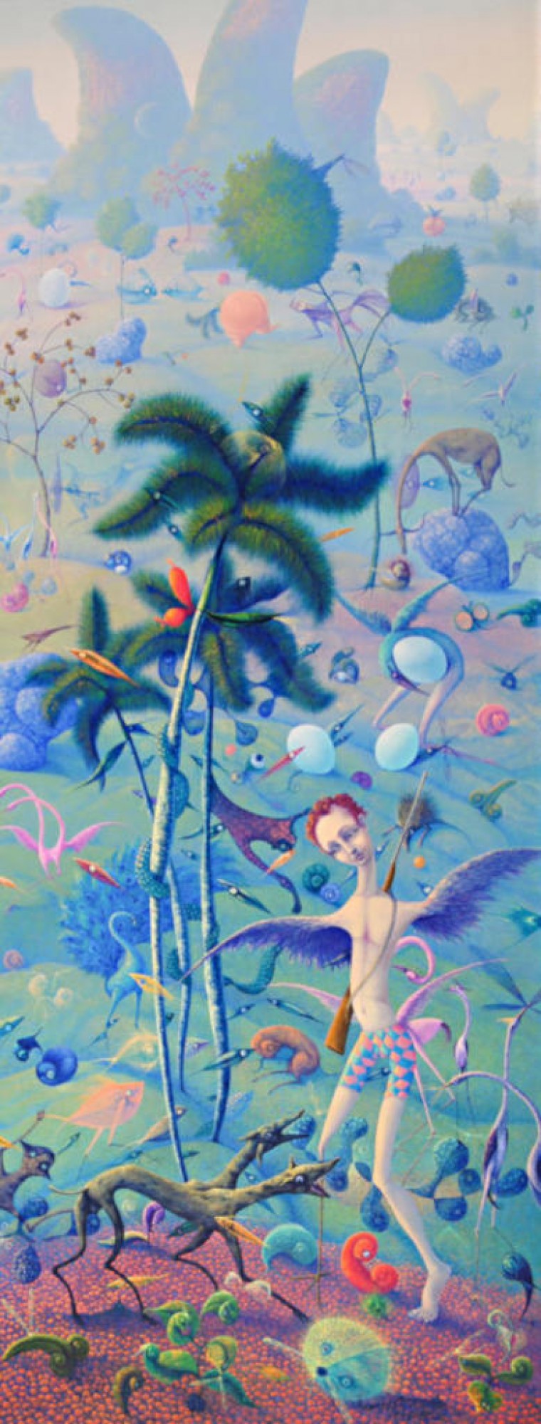 De la serie Romances de un cazador. Metamorfosis de un cazador, 2010. Óleo sobre tela. 160 x 60cm