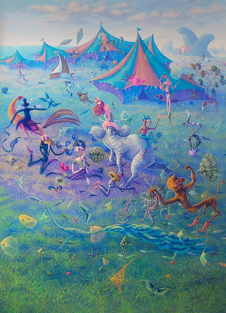 De la serie El Circo. La isla del circo, 2011. Óleo sobre tela. 200 x 150cm