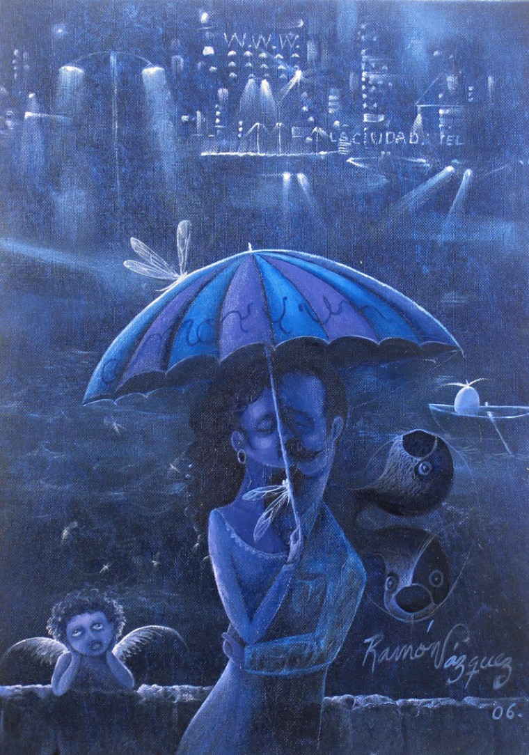 De la serie Nocturno. La ciudad, el amor y un bote, 2006. Óleo sobre tela. 35 x 25cm
