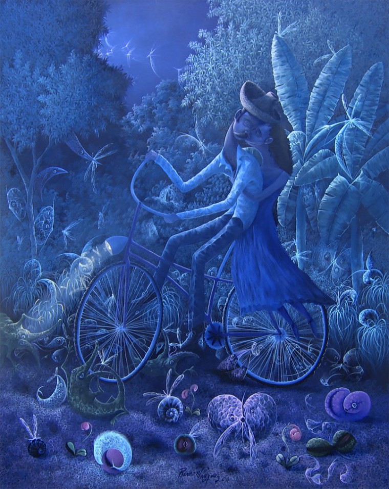 De la serie Nocturno. Bicicleta nocturna, 2006. Óleo sobre tela. 145 x 110cm