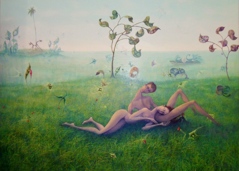 De la serie Parejas en el Jardín, 2016. Óleo sobre tela. 100 x 120cm