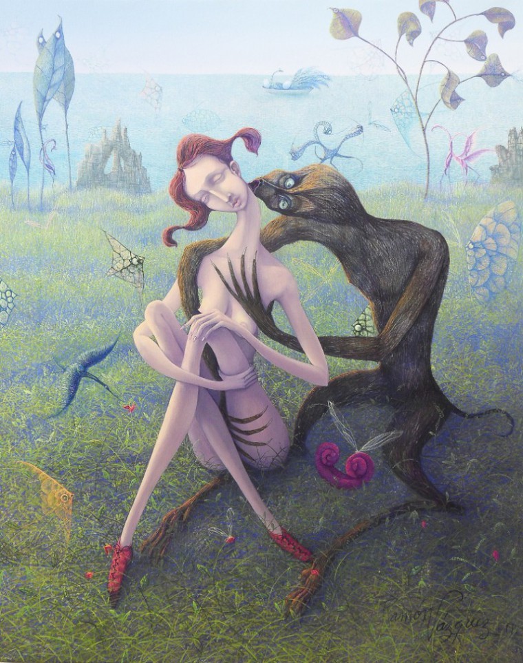 De la serie Parejas en el Jardín, 2011. Óleo sobre tela. 100 x 80cm