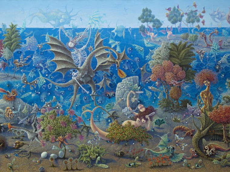 Se prepara la Isla para llegada de turistas americanos, 2015. Óleo sobre tela. 100 x 200cm